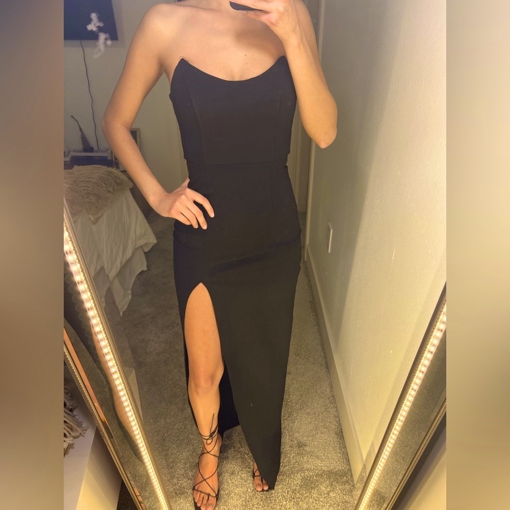 Ryleigh Strapless Maxi Dress in Black - XS